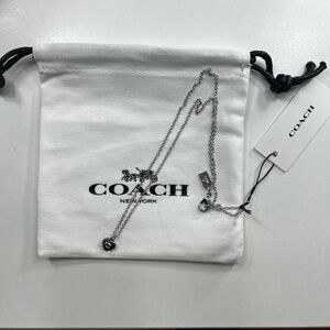 Coach Silver Heart Pendant Necklace - Silver